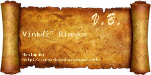Vinkó Bianka névjegykártya