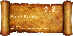 Vinkó Bianka névjegykártya